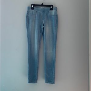 Girls light blue washed jeggings